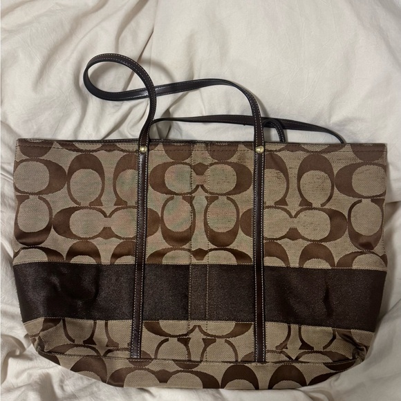Coach Handbags - Coach Brown Signature Tote Bag